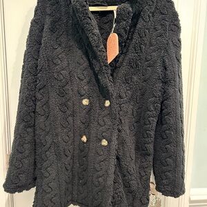 Lucky Brand Charcoal Teddy Jacket
